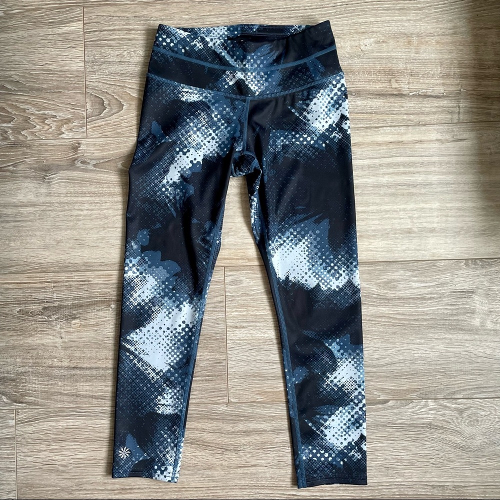 Athleta Yoga Capri Leggings Spandex Blue XXS